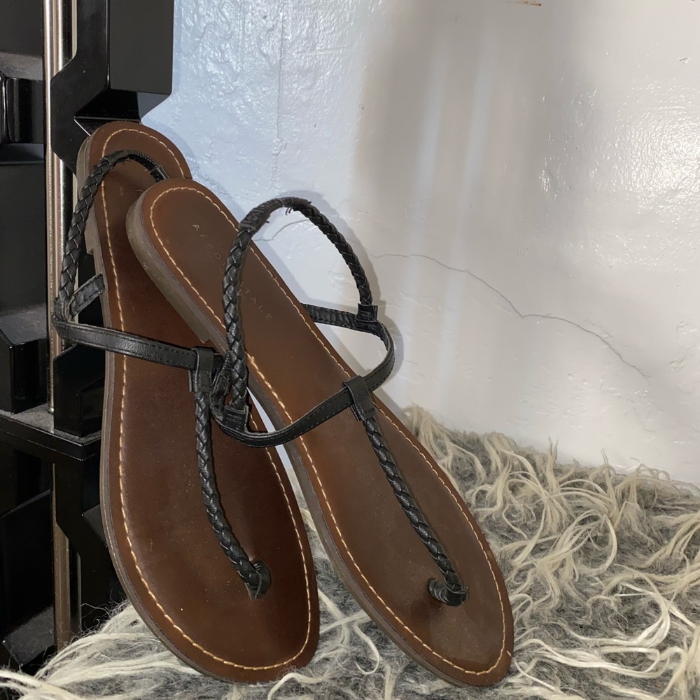 Faux leather sandals